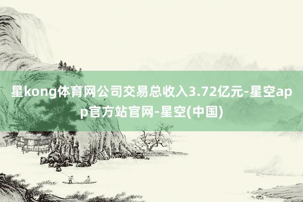 星kong体育网公司交易总收入3.72亿元-星空app官方站官网-星空(中国)