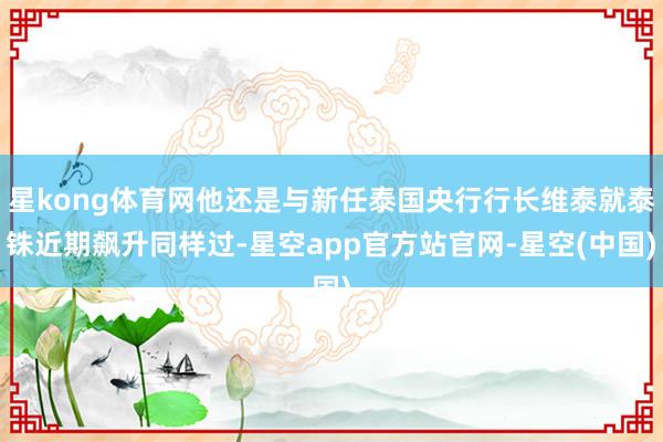 星kong体育网他还是与新任泰国央行行长维泰就泰铢近期飙升同样过-星空app官方站官网-星空(中国)